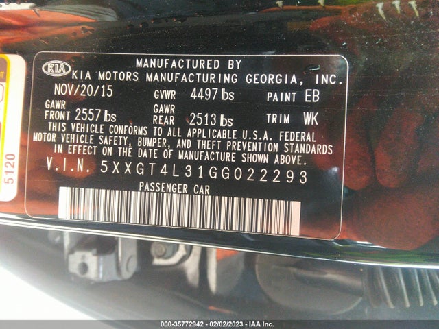 KIA Optima Lx 2016 5XXGT4L31GG022293 Image 10