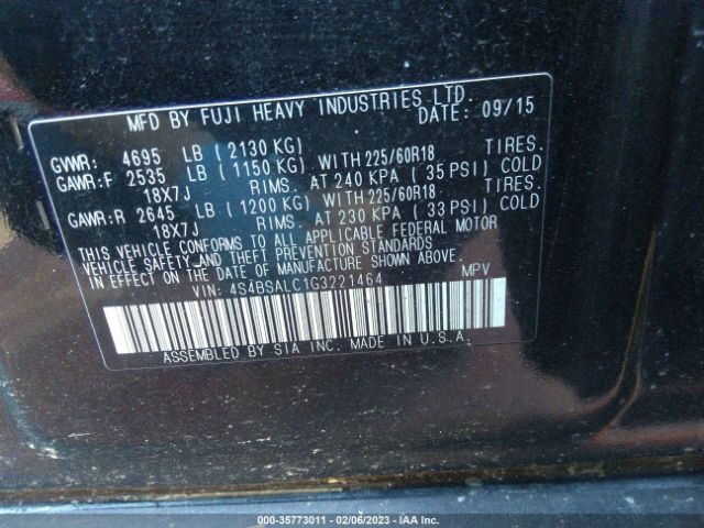 4S4BSALC1G3221464 Subaru Outback 2.5i Limited