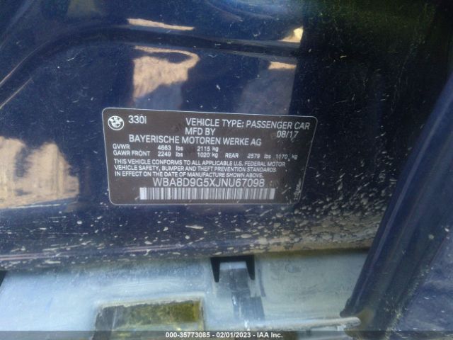 WBA8D9G5XJNU67098 BMW 3 Series 330i Xdrive