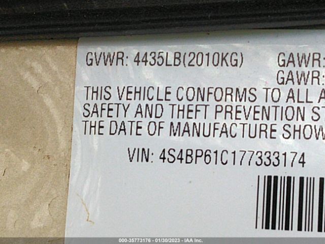 4S4BP61C177333174 Subaru Legacy Wagon Outback