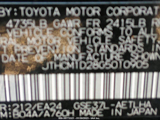 2016 Lexus IS, VIN: JTHCM1D28G5010905