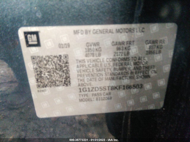 Chevrolet MALIBU LT 2019 1G1ZD5ST8KF166503 Image 10