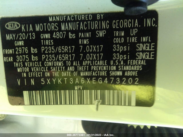 KIA SORENTO LX 2014 5XYKT3A6XEG473202 Image 15