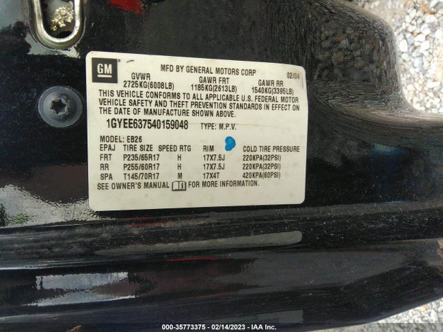1GYEE637540159048 Cadillac SRX
