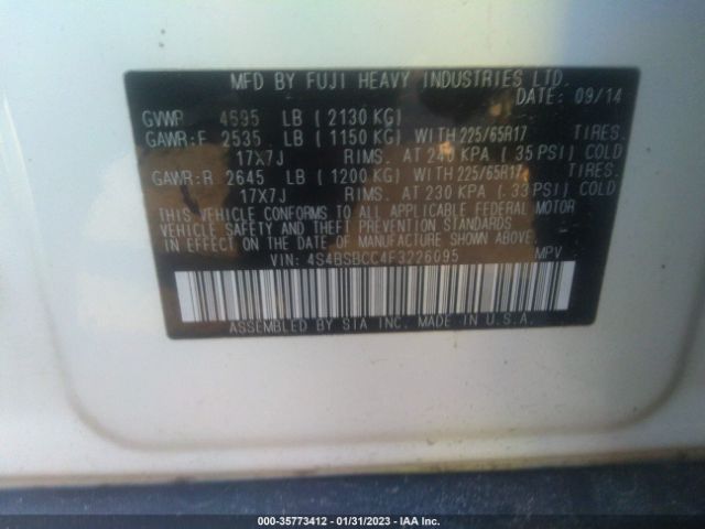 4S4BSBCC4F3226095 Subaru Outback 2.5i Premium