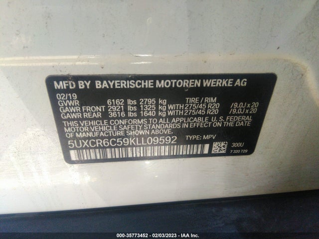 BMW X5 Xdrive40i 2019 5UXCR6C59KLL09592 Image 10