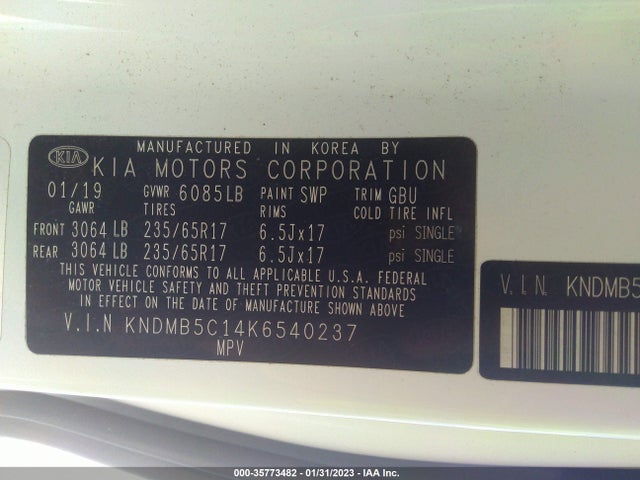 KIA Sedona 2019 KNDMB5C14K6540237 Image 10