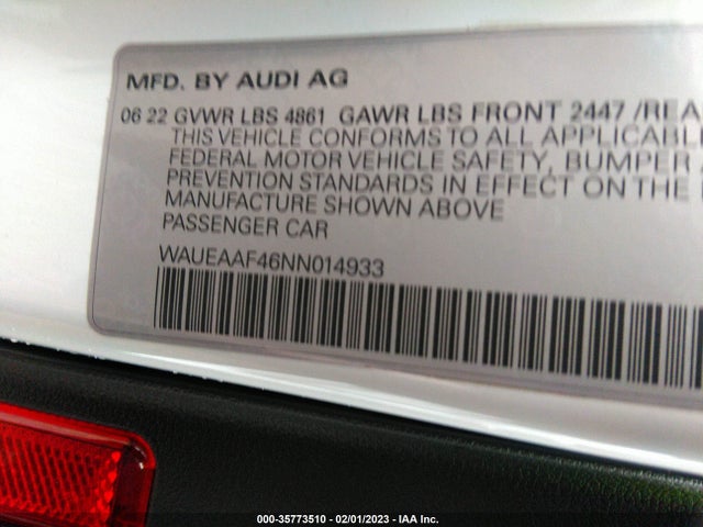 2022 Audi A4, VIN: WAUEAAF46NN014933