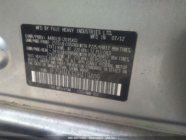 JF2SHADC6DH419409 Subaru Forester 2.5x Premium