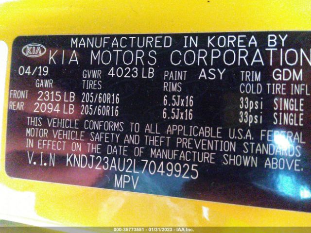 KNDJ23AU2L7049925 KIA SOUL S