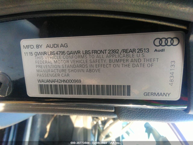 WAUANAF42HN000969 Audi A4 PREMIUM