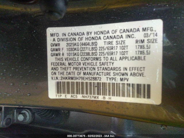 Honda Cr-v Ex-l 2014 2HKRM3H79EH528872 Image 9
