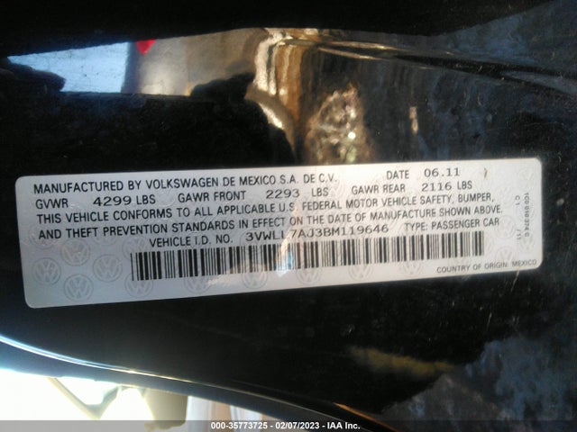 3VWLL7AJ3BM119646 Volkswagen Jetta Sedan Tdi