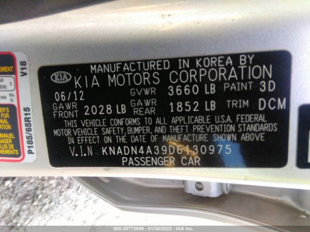 KNADN4A39D6130975 KIA RIO EX