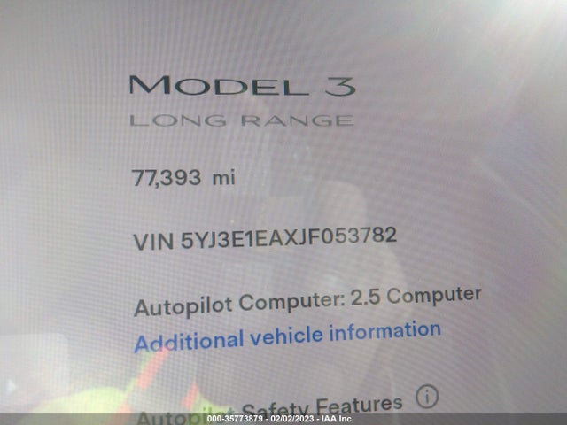 Tesla Model 3 Range Battery 2018 5YJ3E1EAXJF053782 Image 8