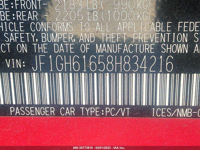 Subaru Impreza Wagon I W/premium Pkg 2008 JF1GH61658H834216 Image 10