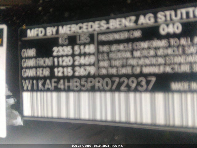 2023 MERCEDES-BENZ C-CLASS C 300 VIN: W1KAF4HB5PR072937