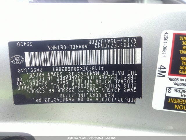 Toyota CAMRY 2011 4T1BF3EKXBU682881 Image 9