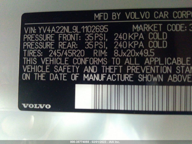 2020 Volvo V90, VIN: YV4A22NL9L1102695