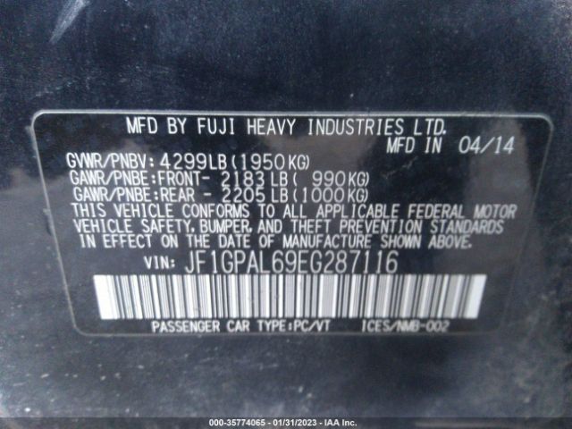 JF1GPAL69EG287116 Subaru Impreza Wagon 2.0i Sport Premium