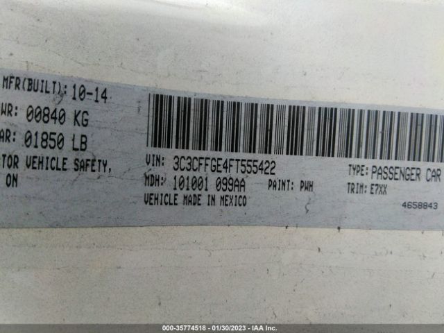 3C3CFFGE4FT555422 Fiat 500E