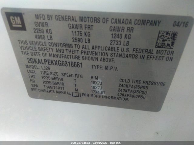 2GKALPEKXG6318681 GMC Terrain Slt