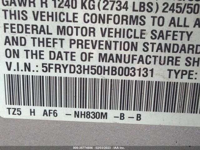 5FRYD3H50HB003131 Acura Mdx W/technology Pkg