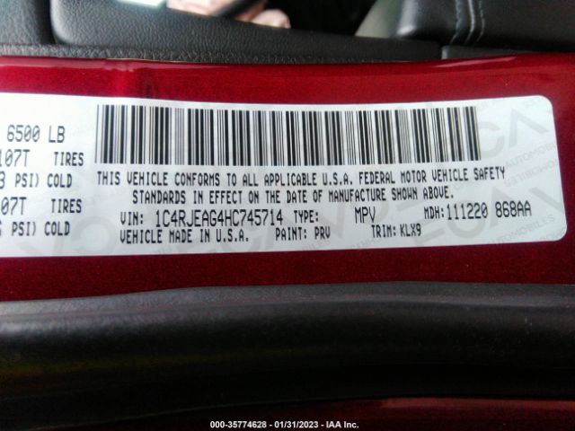 1C4RJEAG4HC745714 Jeep Grand Cherokee Altitude