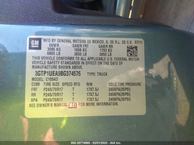 3GTP1UEA9BG374576 GMC Sierra 1500 Sl