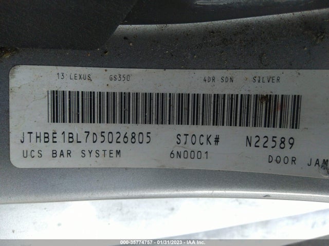 JTHBE1BL7D5026805 Lexus GS 350