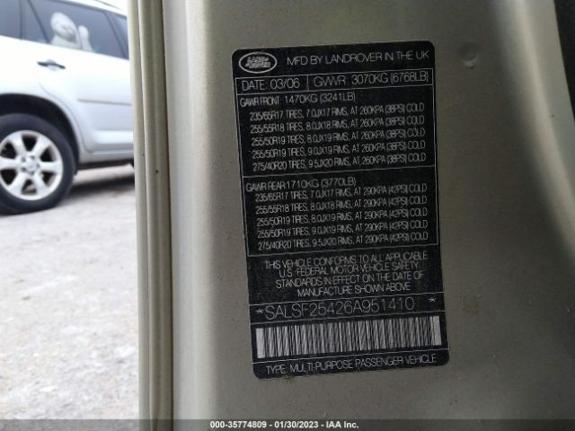 SALSF25426A951410 Land Rover Range Rover Sport Hse