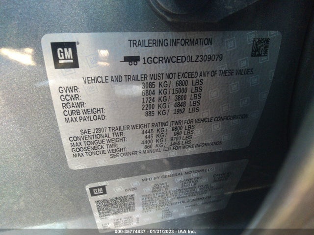 Chevrolet Silverado 1500 Lt 2020 1GCRWCED0LZ309079 Image 10