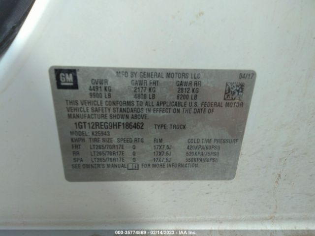 1GT12REG9HF186462 GMC SIERRA 2500HD