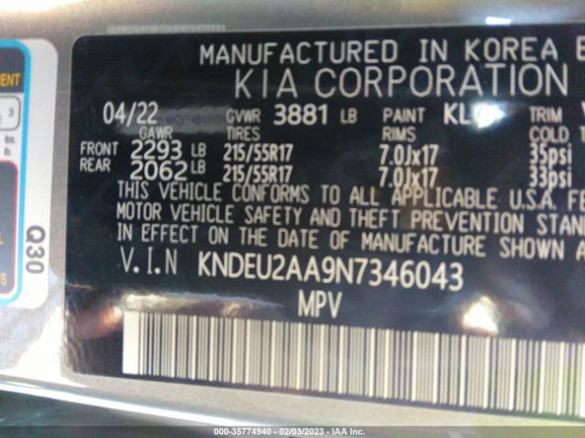 KNDEU2AA9N7346043 KIA SELTOS S