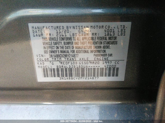2021 Nissan Sentra, VIN: 3N1AB8CV2MY214877
