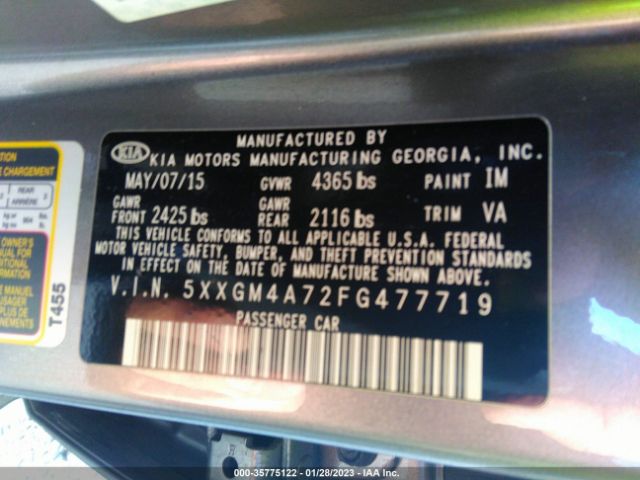5XXGM4A72FG477719 KIA Optima Lx