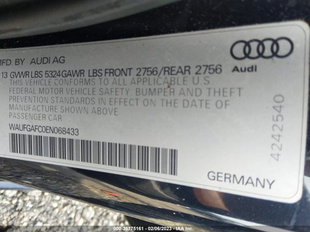 WAUFGAFC0EN068433 Audi A6 3.0t Premium Plus