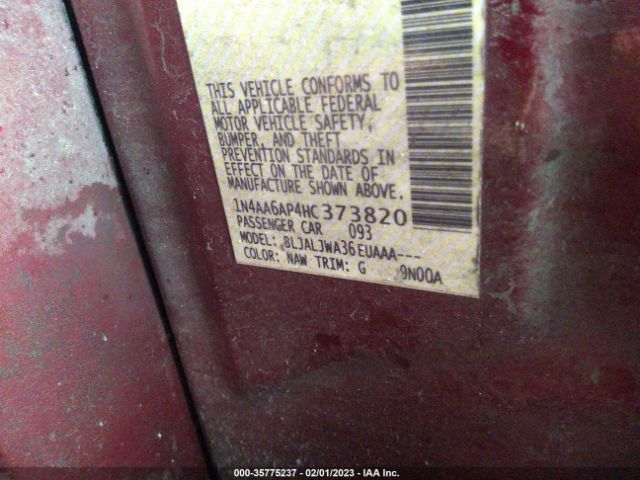 1N4AA6AP4HC373820 Nissan MAXIMA SV
