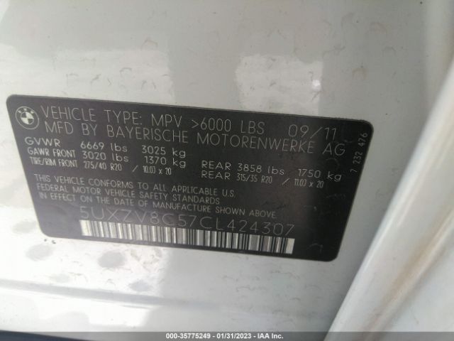 5UXZV8C57CL424307 BMW X5 50i