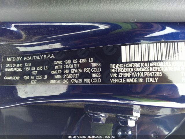 ZFBNFYA10LP847285 Fiat 500X