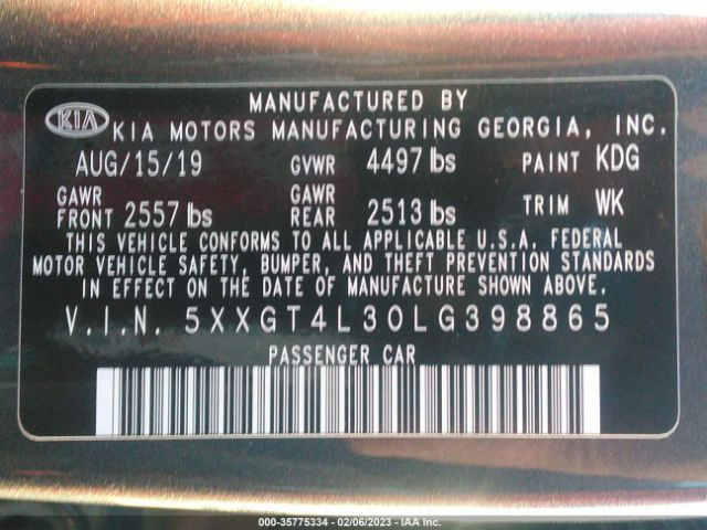5XXGT4L30LG398865 KIA Optima Lx