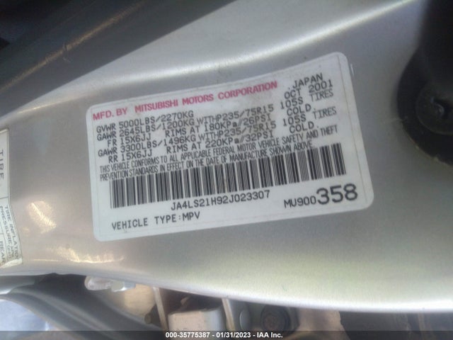 JA4LS21H92J023307 Mitsubishi Montero Sport Es/ls