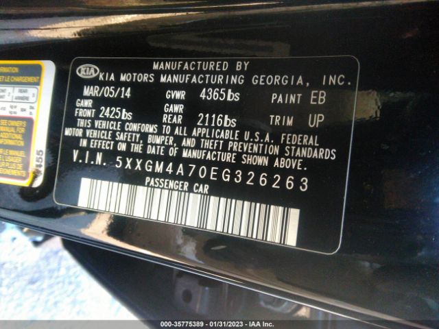 5XXGM4A70EG326263 KIA Optima Lx
