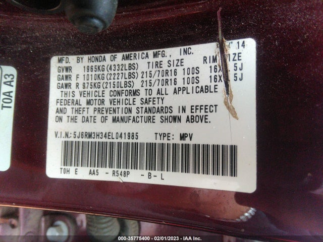 Honda CR-V LX 2014 5J6RM3H34EL041985 Image 9