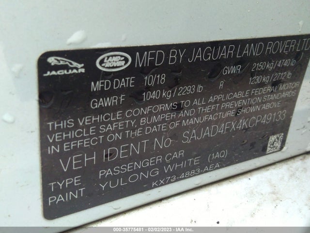 2019 Jaguar XE, VIN: SAJAD4FX4KCP49133