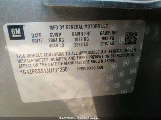 1G4ZP5SS1JU111256 Buick Lacrosse Essence