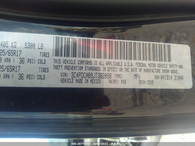 Dodge JOURNEY SE 2018 3C4PDCAB9JT382098 Image 9