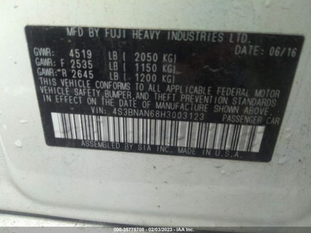 4S3BNAN68H3003123 Subaru Legacy Limited