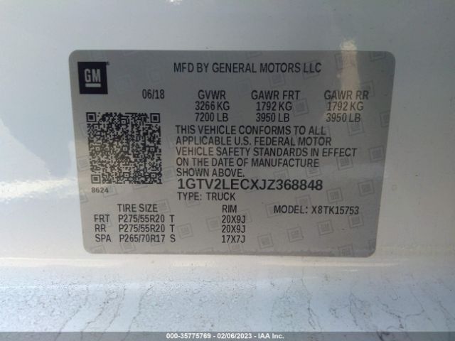 1GTV2LECXJZ368848 GMC SIERRA 1500