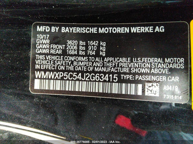 WMWXP5C54J2G63415 Mini HARDTOP 2 DOOR